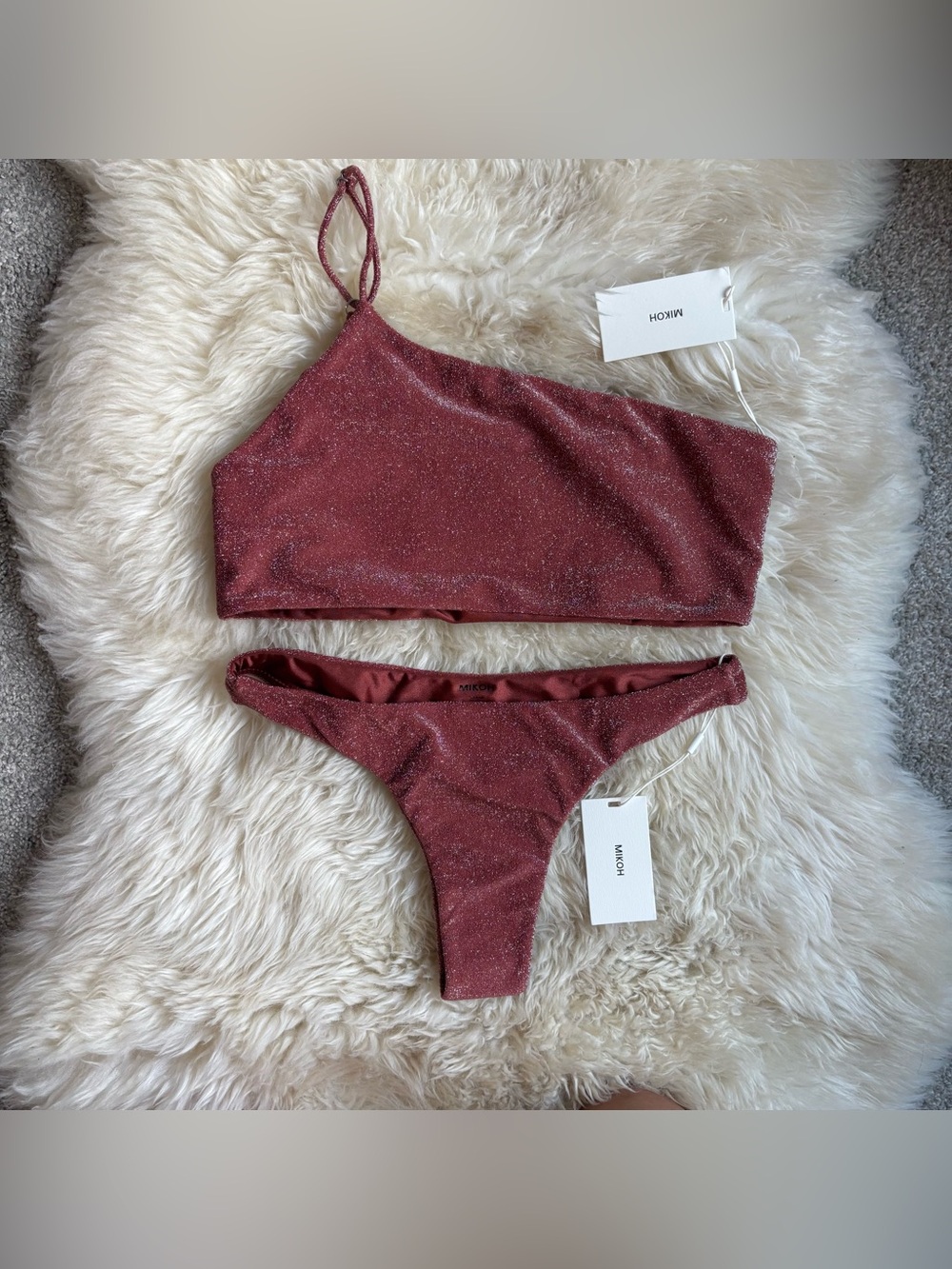 MIKOH LUREX Bikini SET!  Papara Bottom & Albi Top. NWT! Size Large